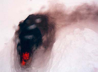 snow cave burning